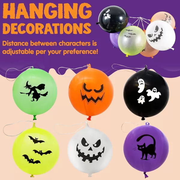 imageJOYIN 36 Pieces Halloween Punch Balloons for Halloween Punching Balloon Party Favor Supplies Decorations Trick or Treat Toys Halloween School Classroom Game