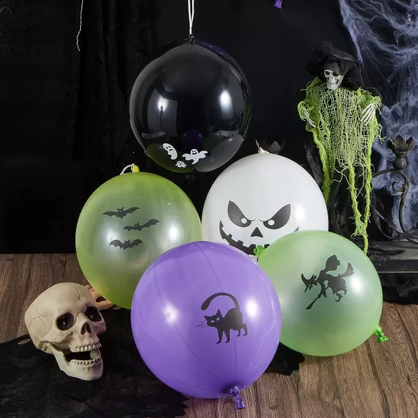imageJOYIN 36 Pieces Halloween Punch Balloons for Halloween Punching Balloon Party Favor Supplies Decorations Trick or Treat Toys Halloween School Classroom Game