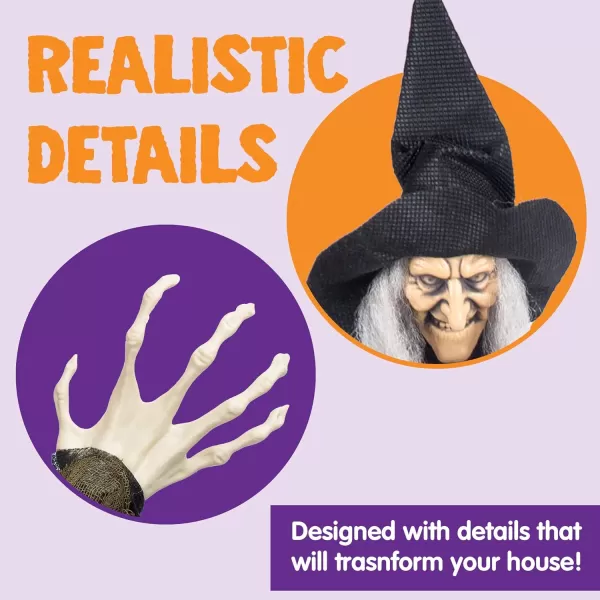 imageJOYIN 4 Pcs 196 Witch Halloween Decorations Outdoor Indoor Halloween Witch Decor Hanging Flying Witch Haunted House Large Cute Witch Lawn Garden Yard