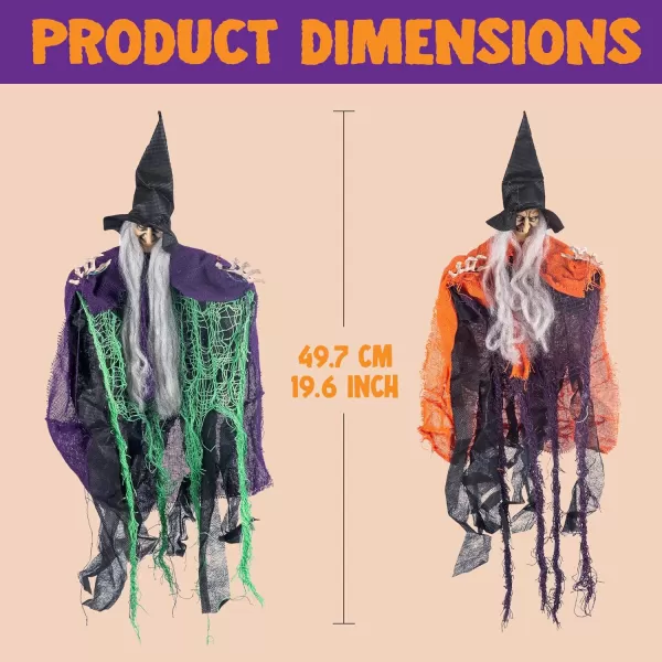 imageJOYIN 4 Pcs 196 Witch Halloween Decorations Outdoor Indoor Halloween Witch Decor Hanging Flying Witch Haunted House Large Cute Witch Lawn Garden Yard