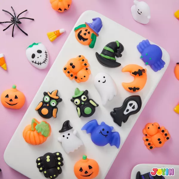 imageJOYIN 48 PCS Halloween Mochi Squishy Toys Mini Squishy Toy Cute Squeeze Toy Stress Reliever Anxiety for Kids Gift Halloween Party Favors Goodie Bags Stuffers Classroom Game Prizes