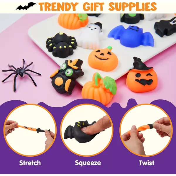 imageJOYIN 48 PCS Halloween Mochi Squishy Toys Mini Squishy Toy Cute Squeeze Toy Stress Reliever Anxiety for Kids Gift Halloween Party Favors Goodie Bags Stuffers Classroom Game Prizes