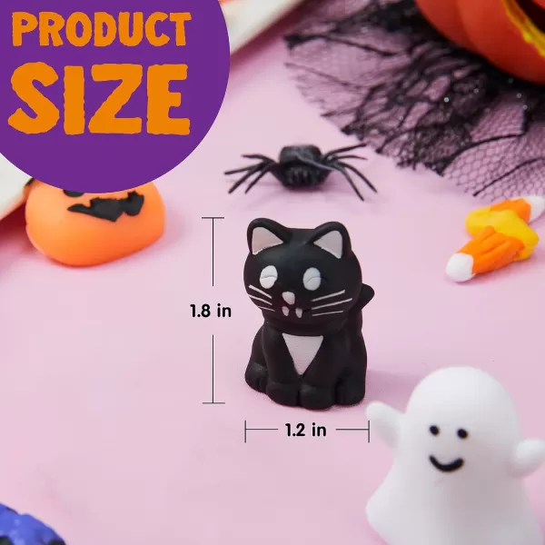 imageJOYIN 48 PCS Halloween Mochi Squishy Toys Mini Squishy Toy Cute Squeeze Toy Stress Reliever Anxiety for Kids Gift Halloween Party Favors Goodie Bags Stuffers Classroom Game Prizes