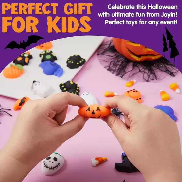 imageJOYIN 48 PCS Halloween Mochi Squishy Toys Mini Squishy Toy Cute Squeeze Toy Stress Reliever Anxiety for Kids Gift Halloween Party Favors Goodie Bags Stuffers Classroom Game Prizes