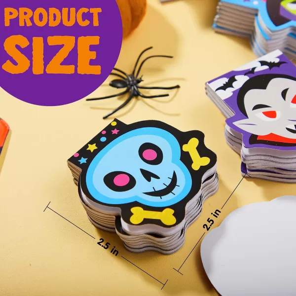 imageJOYIN 48 Pcs Halloween Spooky Characters Mini Notepad Set in 6 Designs Halloween Note Pads Trick or Treat Gifts Set for Kids Halloween Party Favors Classroom Favors Halloween Goodie Bag Fillers