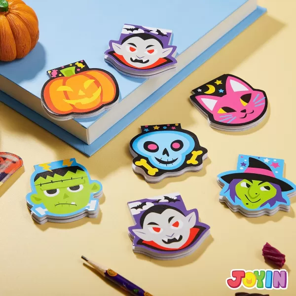 imageJOYIN 48 Pcs Halloween Spooky Characters Mini Notepad Set in 6 Designs Halloween Note Pads Trick or Treat Gifts Set for Kids Halloween Party Favors Classroom Favors Halloween Goodie Bag Fillers