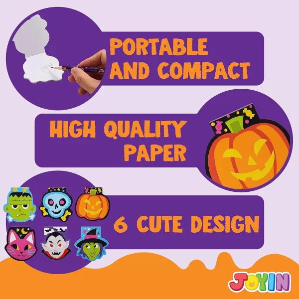 imageJOYIN 48 Pcs Halloween Spooky Characters Mini Notepad Set in 6 Designs Halloween Note Pads Trick or Treat Gifts Set for Kids Halloween Party Favors Classroom Favors Halloween Goodie Bag Fillers