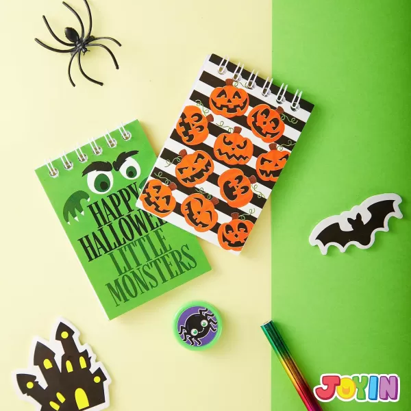 imageJOYIN 48 Pcs Halloween Spooky Notepad Set in 8 Designs Halloween Note Pads for Kids Girls Boys Classroom Favors Trick or Treat Kids Gift Set Halloween Goodie Bags Halloween Party Favors