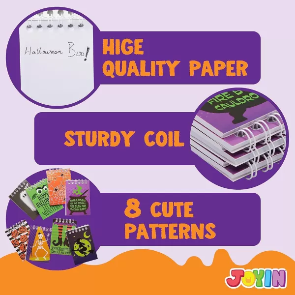 imageJOYIN 48 Pcs Halloween Spooky Notepad Set in 8 Designs Halloween Note Pads for Kids Girls Boys Classroom Favors Trick or Treat Kids Gift Set Halloween Goodie Bags Halloween Party Favors