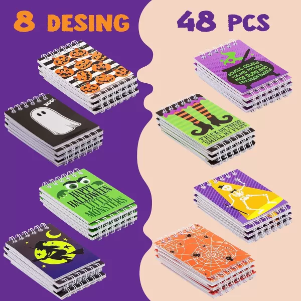 imageJOYIN 48 Pcs Halloween Spooky Notepad Set in 8 Designs Halloween Note Pads for Kids Girls Boys Classroom Favors Trick or Treat Kids Gift Set Halloween Goodie Bags Halloween Party Favors