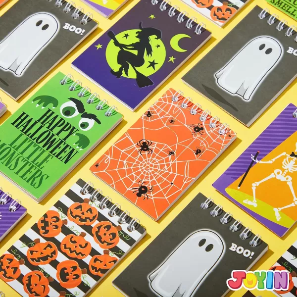 imageJOYIN 48 Pcs Halloween Spooky Notepad Set in 8 Designs Halloween Note Pads for Kids Girls Boys Classroom Favors Trick or Treat Kids Gift Set Halloween Goodie Bags Halloween Party Favors