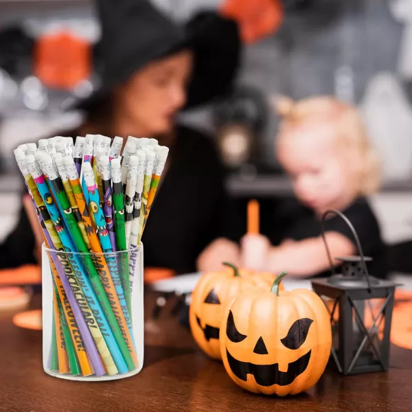 imageJOYIN 48PCS Halloween Pencils Bulk with Eraser Colorful Fall Pencil Halloween Themed Stationery Set 12 Design Pencil Assortment for Kid Girl Boy Halloween Party Favor Supplies Classroom Gift PrizeHalloween Characters Pencils