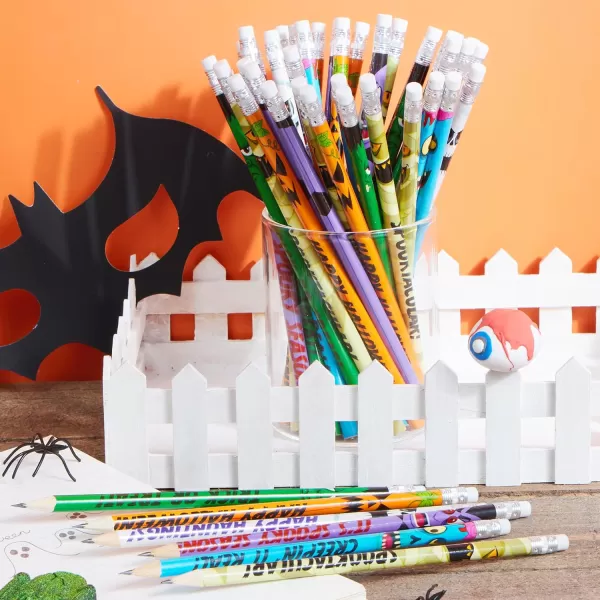 imageJOYIN 48PCS Halloween Pencils Bulk with Eraser Colorful Fall Pencil Halloween Themed Stationery Set 12 Design Pencil Assortment for Kid Girl Boy Halloween Party Favor Supplies Classroom Gift PrizeHalloween Characters Pencils