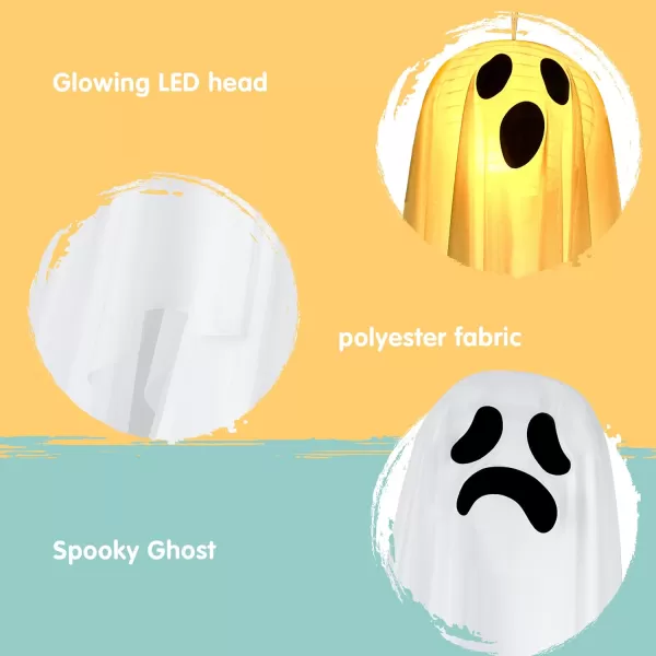 imageJOYIN 6 Pcs Halloween Decorations Hanging Ghosts Outdoor 275quot Halloween Light Up Flying Ghost Decor with Warm Lights for Tree Front Yard Patio Lawn Garden Prop Party Supplies and Holiday Decor