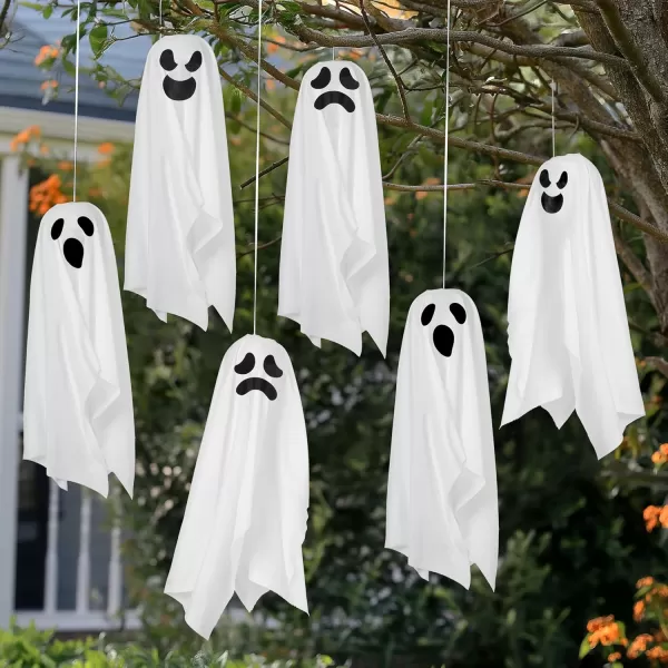 imageJOYIN 6 Pcs Halloween Decorations Hanging Ghosts Outdoor 275quot Halloween Light Up Flying Ghost Decor with Warm Lights for Tree Front Yard Patio Lawn Garden Prop Party Supplies and Holiday Decor