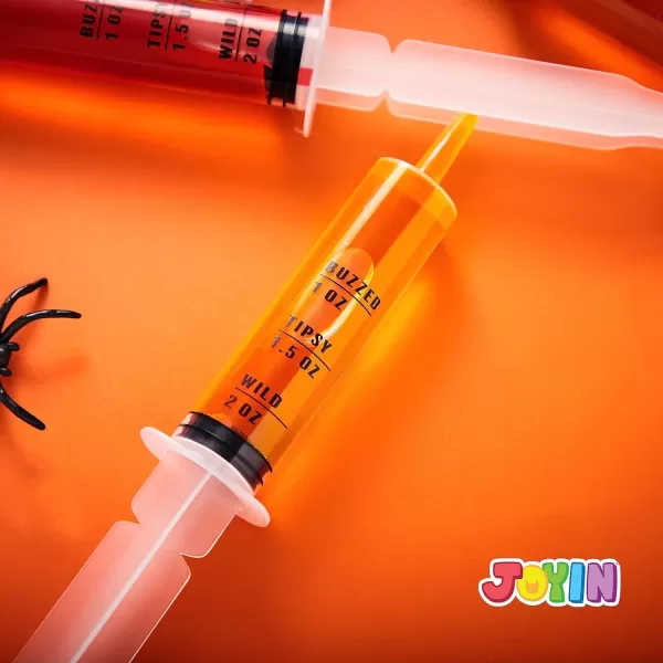 imageJOYIN 60 PCs 60ml Plastic Syringes 2 oz Reusable Container Tubes with Caps ampamp Individually Wrapped EasyGrip Caps for Halloween Party Favors and Party Supplies