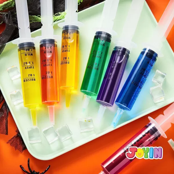 imageJOYIN 60 PCs 60ml Plastic Syringes 2 oz Reusable Container Tubes with Caps ampamp Individually Wrapped EasyGrip Caps for Halloween Party Favors and Party Supplies
