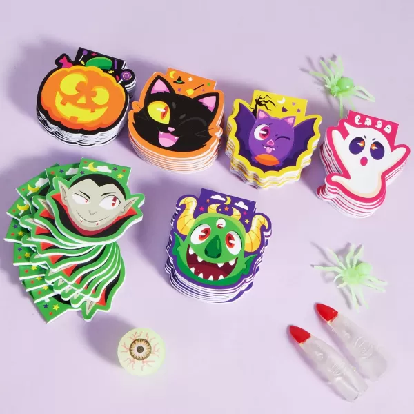 imageJOYIN 60 Pcs Halloween Mini Notepad Set 6 Designs Halloween Spooky Characters Note Pads Mini Notebooks for Kids Boys Girls Halloween Party Supplies Classroom Favors Trick or Treats Bags Fillers