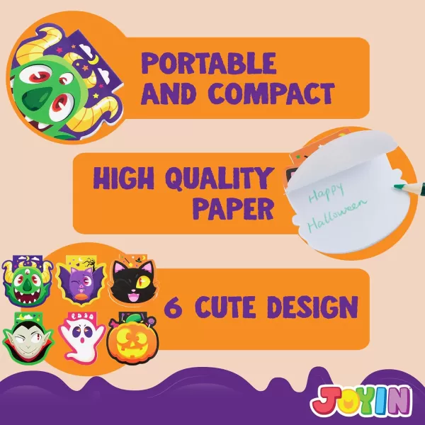 imageJOYIN 60 Pcs Halloween Mini Notepad Set 6 Designs Halloween Spooky Characters Note Pads Mini Notebooks for Kids Boys Girls Halloween Party Supplies Classroom Favors Trick or Treats Bags Fillers