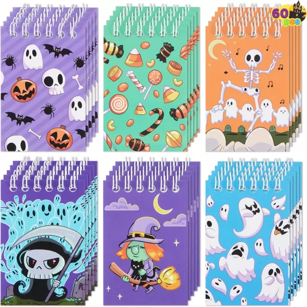 imageJOYIN 60 Pcs Halloween Notepad Set 6 Designs Halloween Spooky Notepads for Kids Boys Girls Halloween Party Home School Supplies Classroom Favors Trick or Treats Halloween Goodies Bags Fillers
