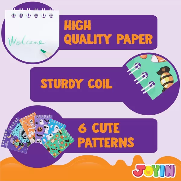 imageJOYIN 60 Pcs Halloween Notepad Set 6 Designs Halloween Spooky Notepads for Kids Boys Girls Halloween Party Home School Supplies Classroom Favors Trick or Treats Halloween Goodies Bags Fillers