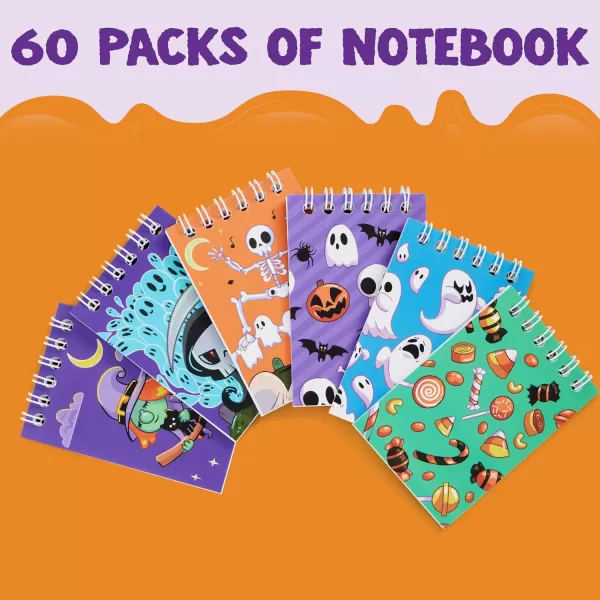 imageJOYIN 60 Pcs Halloween Notepad Set 6 Designs Halloween Spooky Notepads for Kids Boys Girls Halloween Party Home School Supplies Classroom Favors Trick or Treats Halloween Goodies Bags Fillers