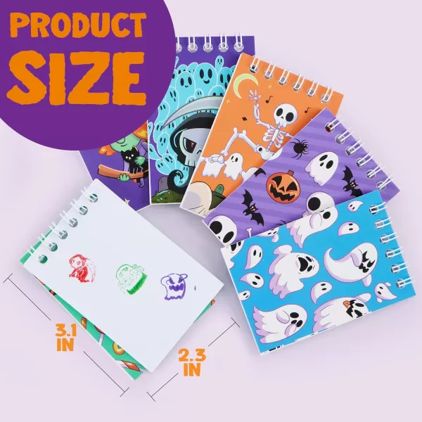 imageJOYIN 60 Pcs Halloween Notepad Set 6 Designs Halloween Spooky Notepads for Kids Boys Girls Halloween Party Home School Supplies Classroom Favors Trick or Treats Halloween Goodies Bags Fillers
