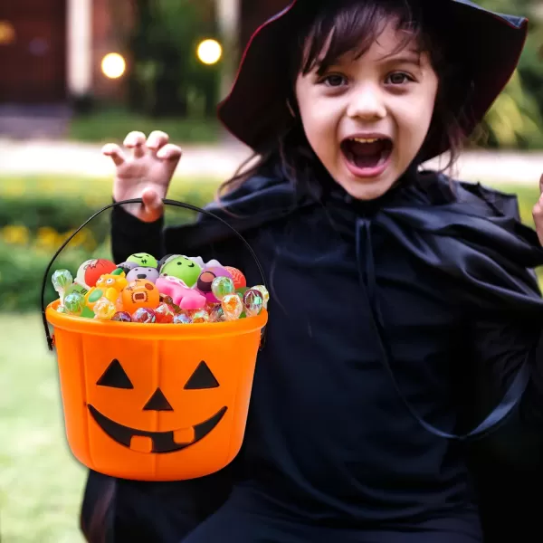imageJOYIN 6PCS Halloween Trick or Treat Pumpkin Bucket Orange Plastic Candy Bucket for Trick or Treating Black Purple Jack O Lantern Basket and Pails with Handle for Kids Halloween Party Favor SuppliesBlack  Purple  Orange