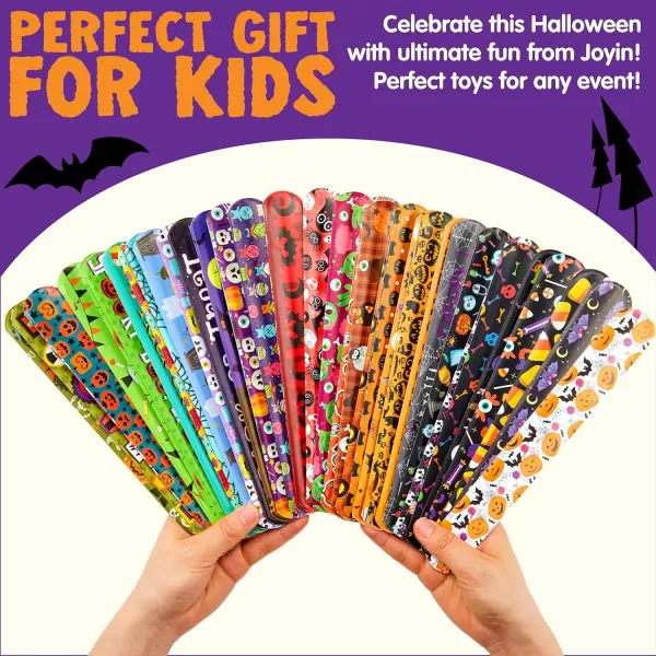 imageJOYIN 72 PCS Halloween Slap Bracelets Halloween Toys for Kids Girls Boys 36 Different Design Bracelets Bulk for Party Favors and Supplies Halloween Treat Bags Gifts