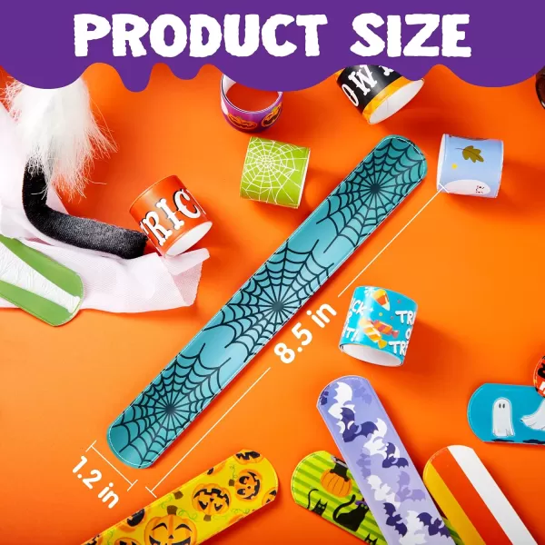 imageJOYIN 72 PCS Halloween Slap Bracelets Halloween Toys for Kids Girls Boys 36 Different Design Bracelets Bulk for Party Favors and Supplies Halloween Treat Bags Gifts
