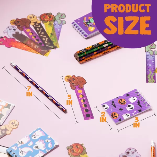 imageJOYIN 72 Pcs Halloween Assorted Stationery Set 24 Packs Halloween Theme Pencils Rulers and Notepads Party Favor Set for Kids Halloween Classroom Favors Gift Prizes Trick or Treat Goodie Bag Filler