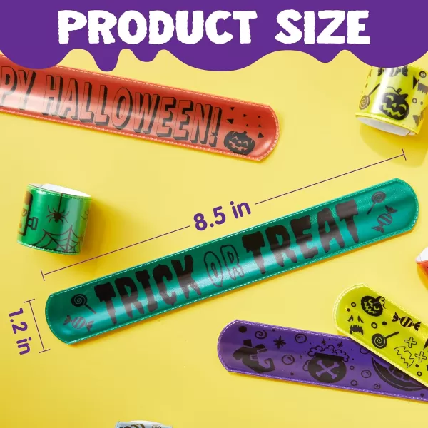 imageJOYIN 72 Pcs Halloween Slap Bracelets Reflective Slap Bracelets Bulk for Kids Gifts Friendship Bracelets for Halloween Goodie Bag Fillers Halloween Party Favors School Classroom Game Prizes