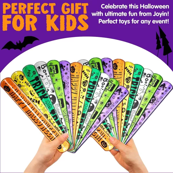 imageJOYIN 72 Pcs Halloween Slap Bracelets Reflective Slap Bracelets Bulk for Kids Gifts Friendship Bracelets for Halloween Goodie Bag Fillers Halloween Party Favors School Classroom Game Prizes