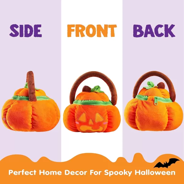 imageJOYIN Babys Pumpkin Halloween Playset with 8 Fun Play Pieces Plush Goodie Bags StuffersFillers Halloween Party Decoration Prizes and Gifts for Infants Boys and GirlsLaugh Pumpkin