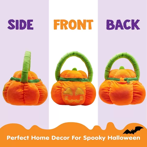 imageJOYIN Babys Pumpkin Halloween Playset with 8 Fun Play Pieces Plush Goodie Bags StuffersFillers Halloween Party Decoration Prizes and Gifts for Infants Boys and GirlsCute Pumpkin
