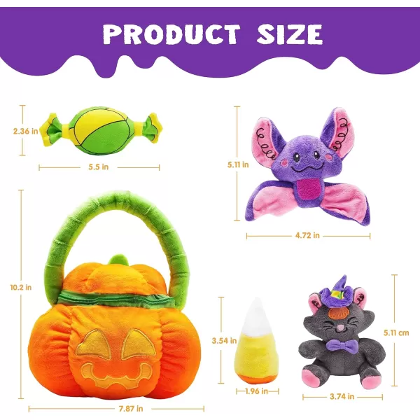 imageJOYIN Babys Pumpkin Halloween Playset with 8 Fun Play Pieces Plush Goodie Bags StuffersFillers Halloween Party Decoration Prizes and Gifts for Infants Boys and GirlsCute Pumpkin