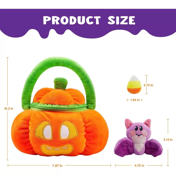 imageJOYIN Babys Pumpkin Halloween Playset with 8 Fun Play Pieces Plush Goodie Bags StuffersFillers Halloween Party Decoration Prizes and Gifts for Infants Boys and GirlsHappy Pumpkin
