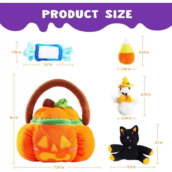 imageJOYIN Babys Pumpkin Halloween Playset with 8 Fun Play Pieces Plush Goodie Bags StuffersFillers Halloween Party Decoration Prizes and Gifts for Infants Boys and GirlsLaugh Pumpkin