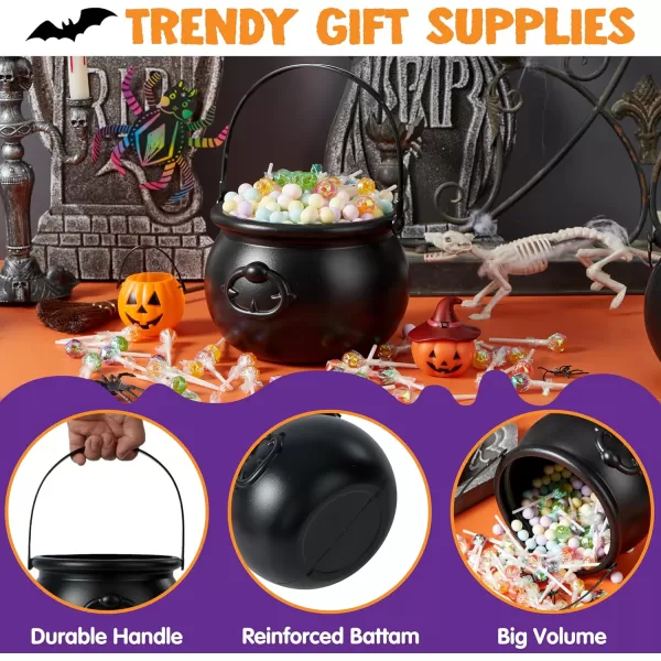 imageJOYIN Halloween Large Black Cauldron 75 Halloween Candy Cauldron Candy Kettle Pot and Bucket Black Witch Cauldron Candy Holder Halloween St Patricks Party Favor Decoration