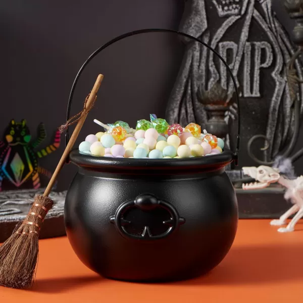 imageJOYIN Halloween Large Black Cauldron 75 Halloween Candy Cauldron Candy Kettle Pot and Bucket Black Witch Cauldron Candy Holder Halloween St Patricks Party Favor Decoration