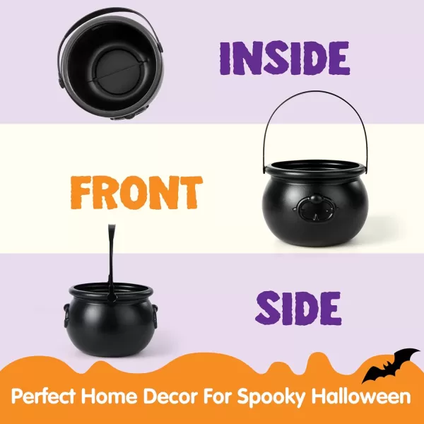 imageJOYIN Halloween Large Black Cauldron 75 Halloween Candy Cauldron Candy Kettle Pot and Bucket Black Witch Cauldron Candy Holder Halloween St Patricks Party Favor Decoration