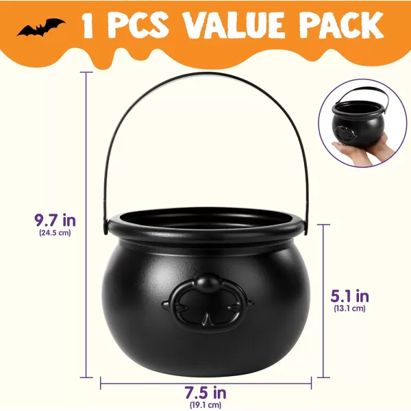 imageJOYIN Halloween Large Black Cauldron 75 Halloween Candy Cauldron Candy Kettle Pot and Bucket Black Witch Cauldron Candy Holder Halloween St Patricks Party Favor Decoration