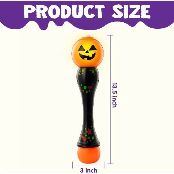 imageJOYIN Halloween Light Up Ghost Bubble Blower Wand Glowing Automatic Bubble Machine with 2 Bubble Solutions Halloween Party Favors Toys Carnival Game Prizes Kids Outdoor ToysPumpkin