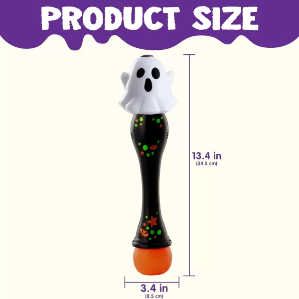 imageJOYIN Halloween Light Up Ghost Bubble Blower Wand Glowing Automatic Bubble Machine with 2 Bubble Solutions Halloween Party Favors Toys Carnival Game Prizes Kids Outdoor ToysGhost