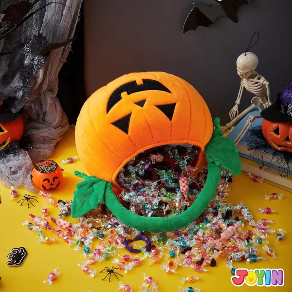 imageJOYIN Halloween Pumpkin Plush Tote Bucket 11 X 134 inches Candy Trick or Treat Bag with Handle with Handle for Party Favor Supplies  Kids Gifts Bags