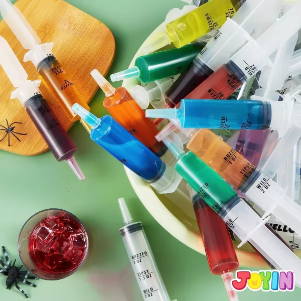 imageJOYIN Pack of 25 Plastic Syringes 60ml 2 oz EasyGrip Caps Reusable Container Tubes with Individually Wrapped ampamp Caps