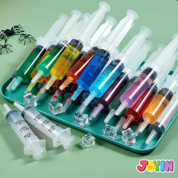 imageJOYIN Pack of 25 Plastic Syringes 60ml 2 oz EasyGrip Caps Reusable Container Tubes with Individually Wrapped ampamp Caps
