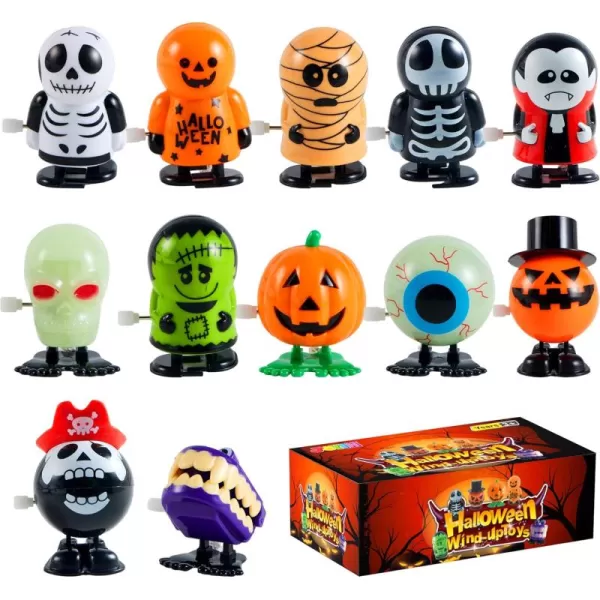 imageJOYIN 12 PCS Halloween Wind Up Toys for Kids Gifts Wind Up Toys Bulk for Halloween Party Favors Goodie Bag Fillers Student School Classroom Favors Carnival Game Prizes