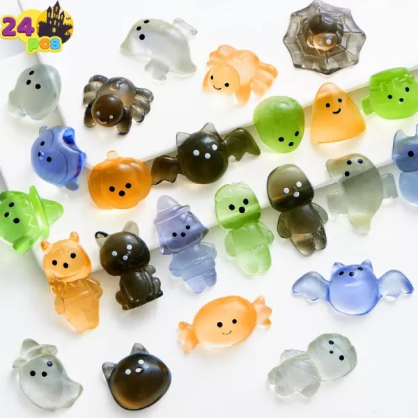 imageJOYIN 24 PCS Halloween Mochi Squishy Toys Soft Squishy Toy Cute Squeezes Stress Relief Toys Halloween Party Favors for Kids Trick or Treat Classroom Exchange Game Prizes