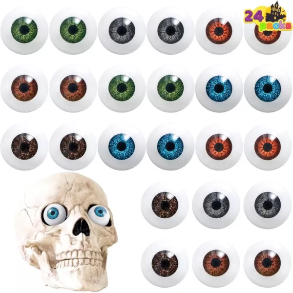 imageJOYIN 24 PCS Halloween Scary Realistic Eyes 12 Pair Hollow Plastic Eyeballs for Halloween Trick or Treat Party Craft Decoration Horror Prop Decoration